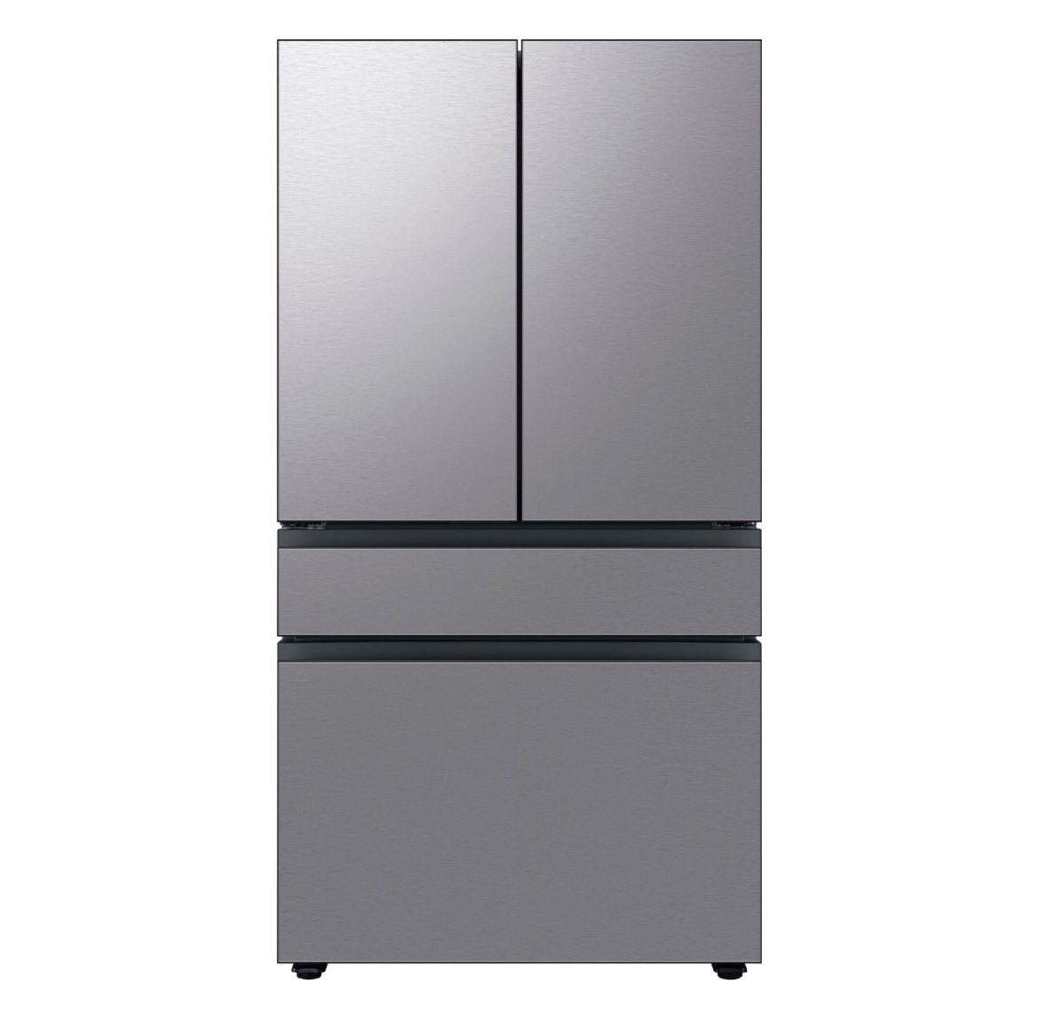 Samsung - 23 cu. ft. Bespoke Counter Depth 4-Door French Door Refrigerator with Beverage Center - Stainless steel