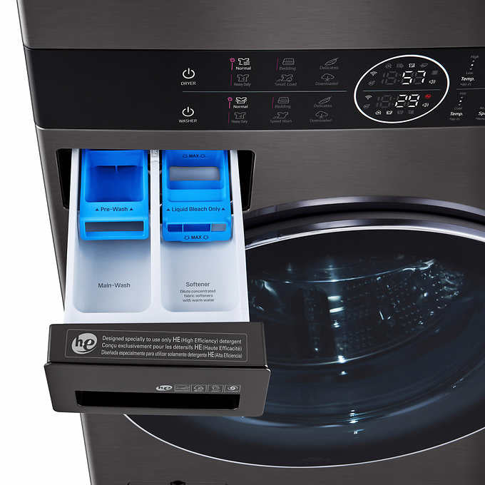 LG WashTower Single Unit ELECTRIC with Center Control 4.5 cu. ft. Front Load Washer and 7.4 cu.