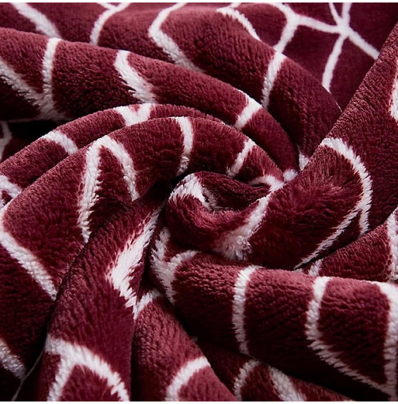 Monte & Jardin Luxury Collection Ultra Plush, Cozy, & Soft Throw, Heavy Weight for Extra Warmth 60 X 70in (Maroon & White)