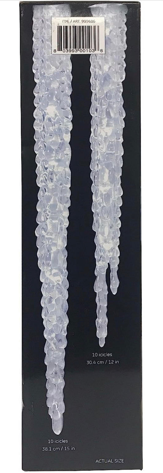 GE 20ct 100 LED Twinkling Ice Crystal Icicle Set Crystal White