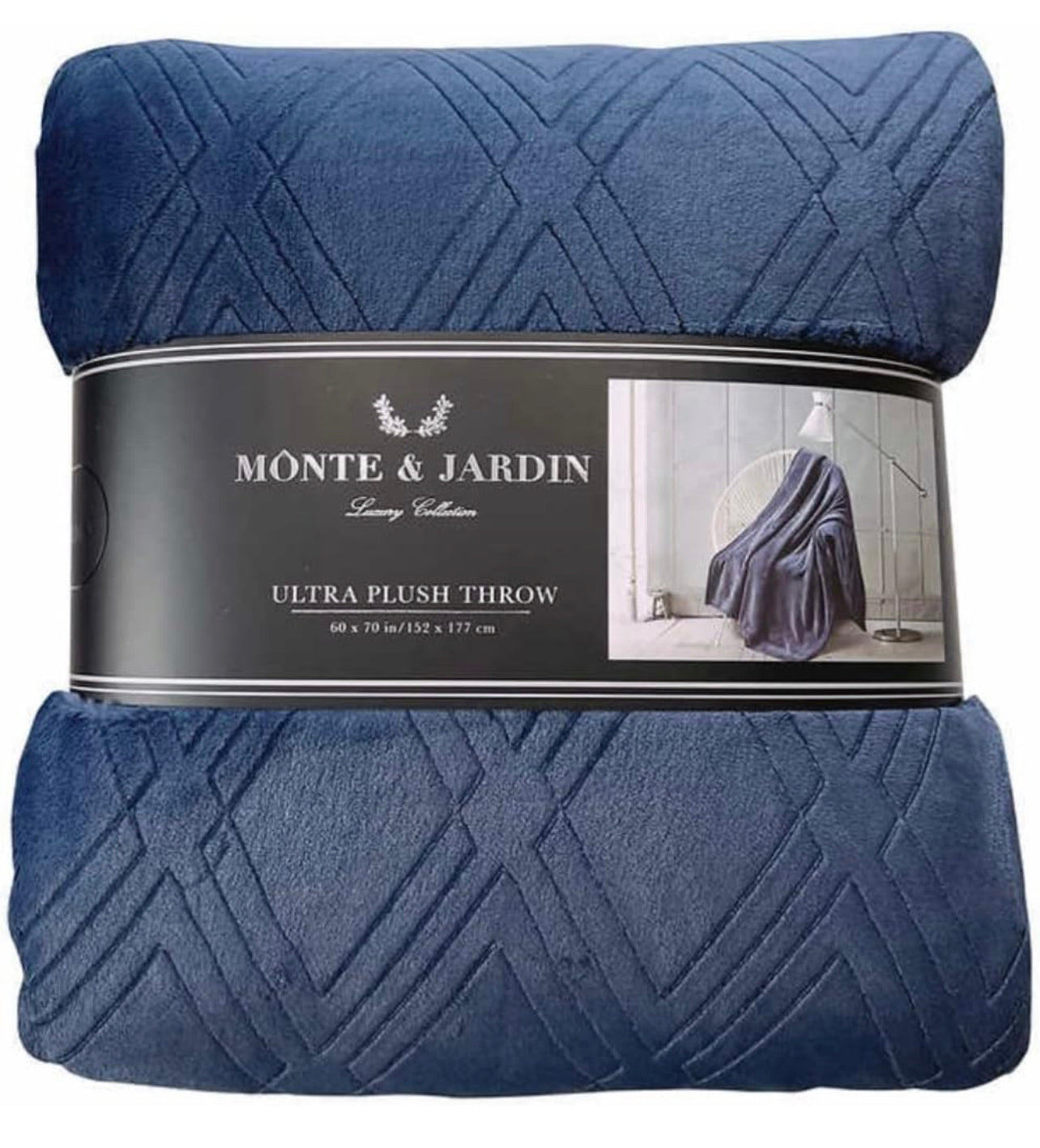 Monte & Jardin Luxury Collection Ultra Plush, Cozy, & Soft Throw, Heavy Weight for Extra Warmth 60 X 70in {Blue}