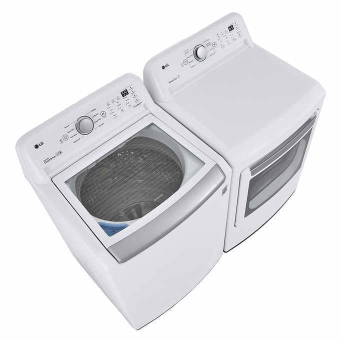 Package - LG - 5.0 Cu. Ft. High-Efficiency GAS Smart Top Load Washer with 6Motion Technology and 7.3 Cu.