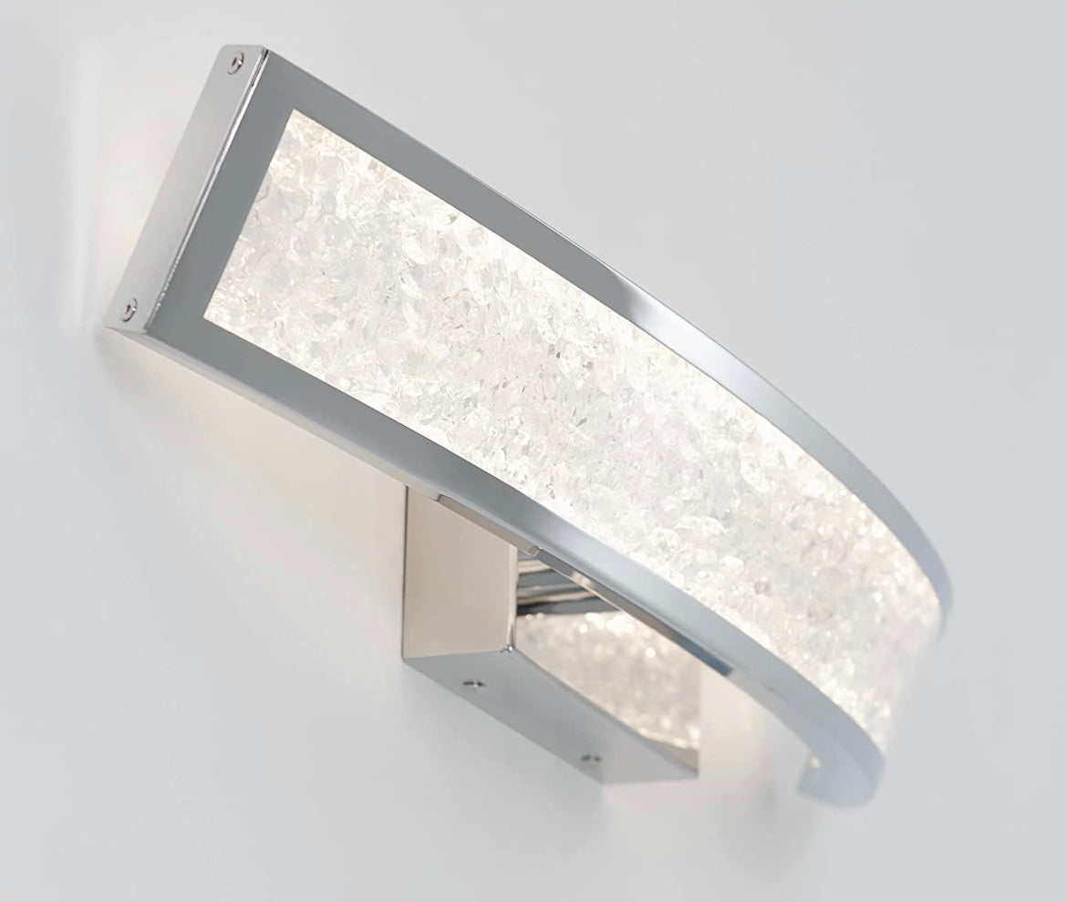 Artika Glitter 27W LED Modern and Glam Vanity Light Fixture, Chrome - Ideal for Bathroom Lighting, 1900 Lumens, Warm White Light 3000 Kelvin, No Bulb Required