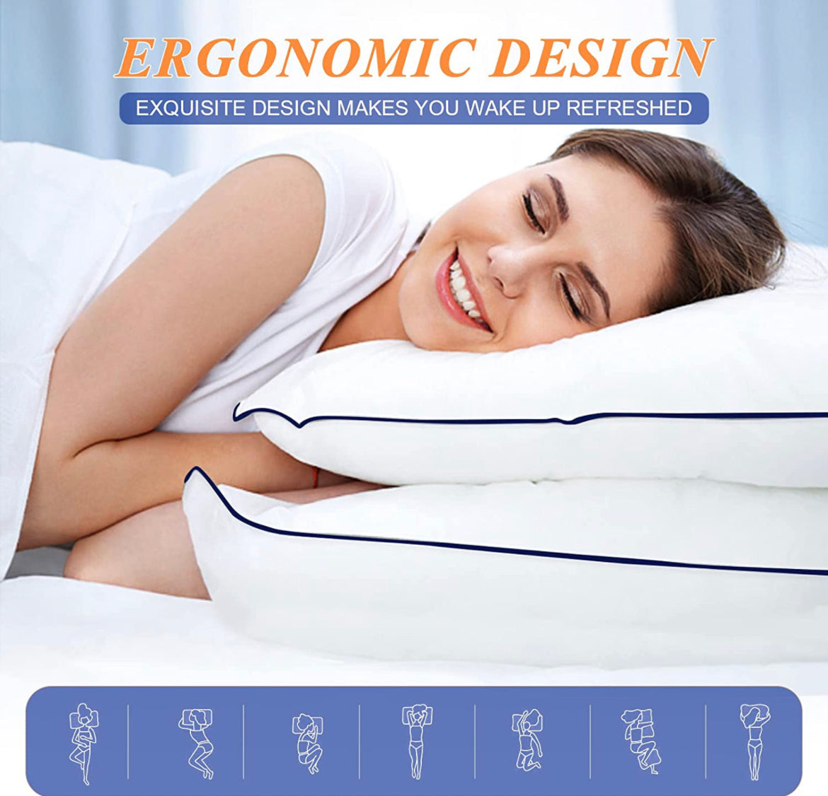 MZOIMZO Bed Pillows for Sleeping- Standard Size Set Of 2, 43x66CM