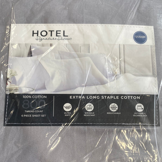 Hotel Signature 800 Thread Count Cotton 6-Piece Sheet Set Queen Gray