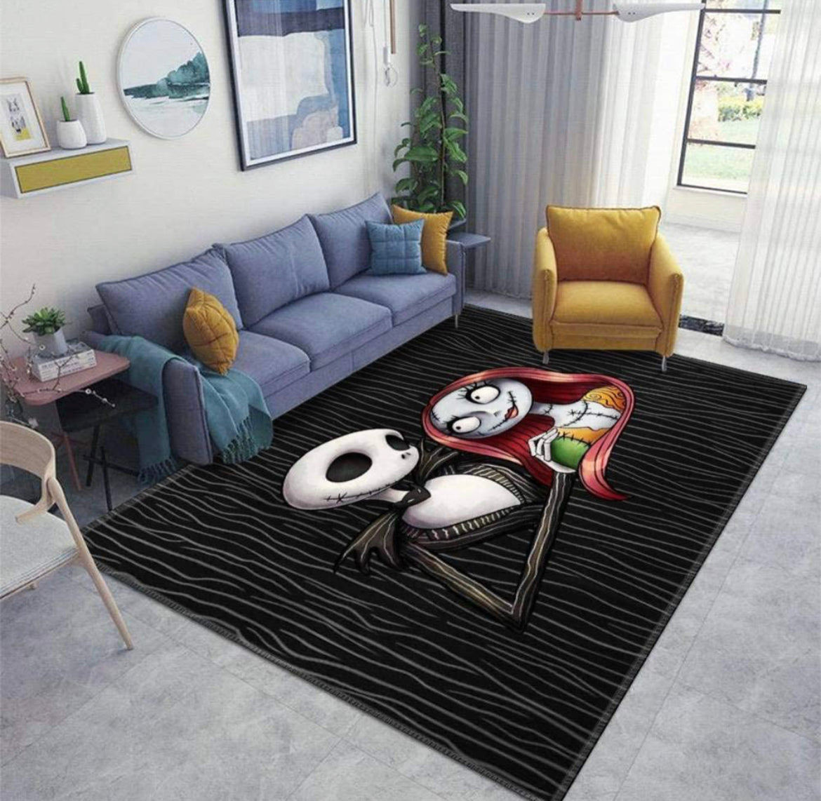 The Nightmare Before Christmas Area Rugs Non-Slip Floor Mat Doormats Home Runner Rug Carpet for Bedroom Indoor Outdoor Kids Play Mat Nursery Throw Rugs Yoga Mat