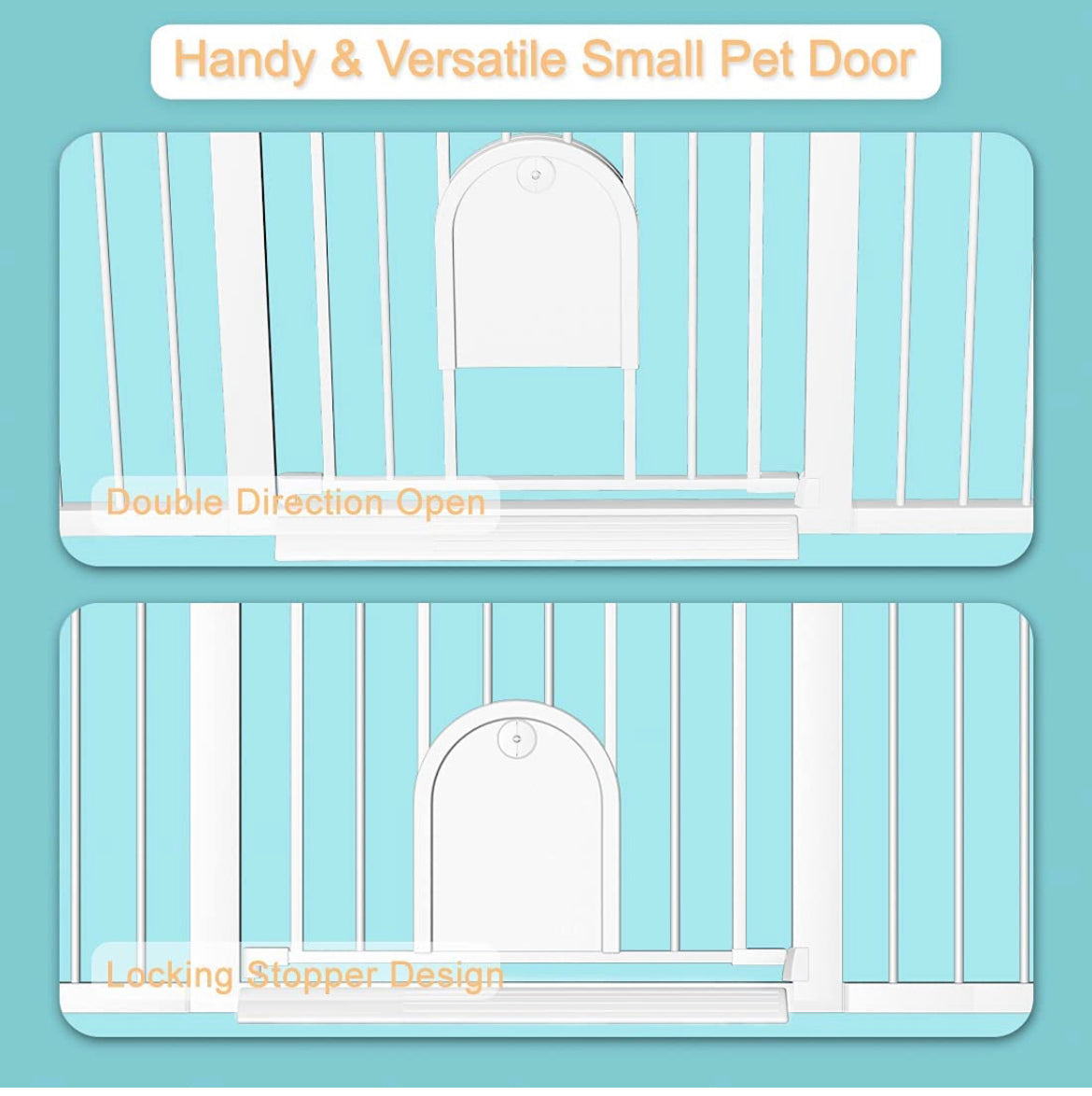 Narrow Baby Gate with Cat Door - Walk Through Small Pet Door Tension Safety Gate - Pressure Mounted No Drill