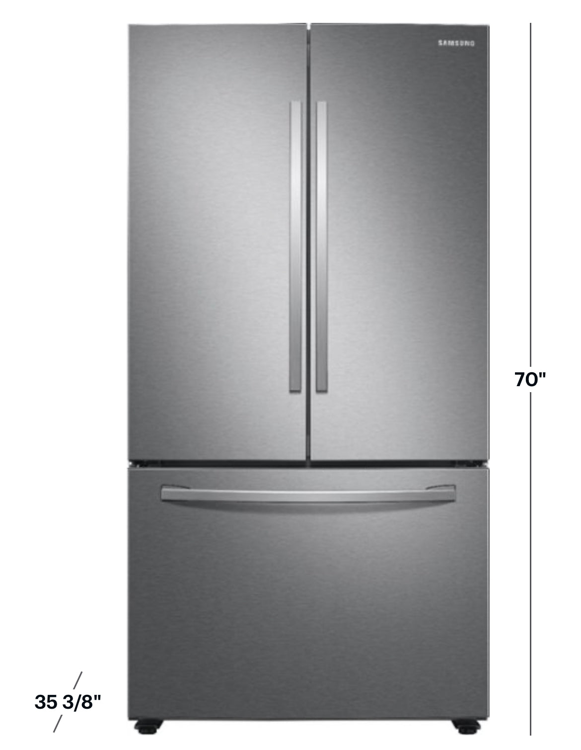 Samsung - 28 cu. ft. Large Capacity 3-Door French Door Refrigerator - Stainless steel