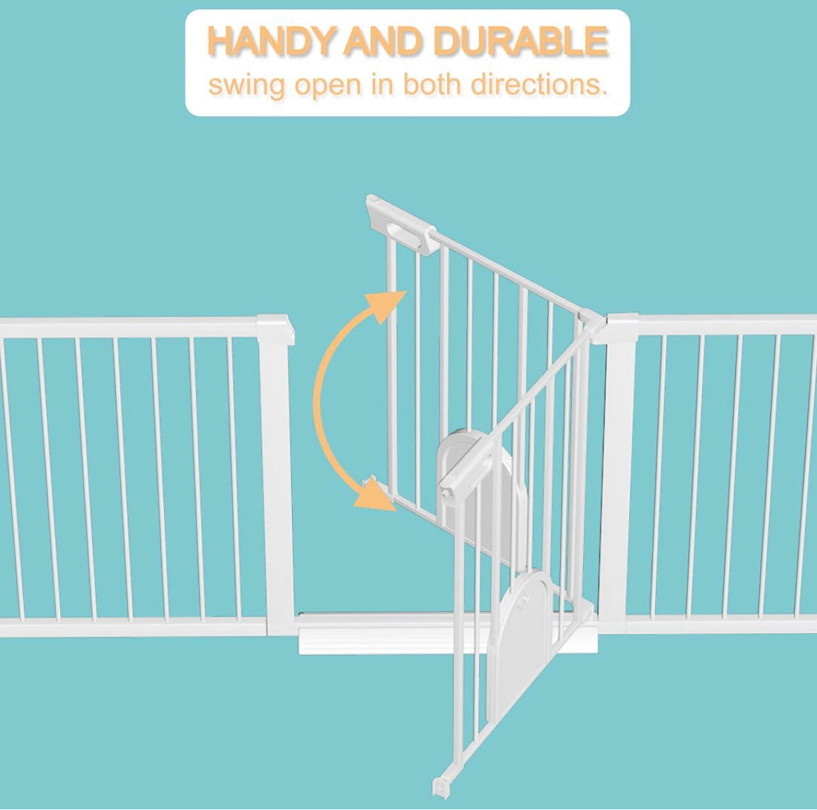 Narrow Baby Gate with Cat Door - Walk Through Small Pet Door Tension Safety Gate - Pressure Mounted No Drill