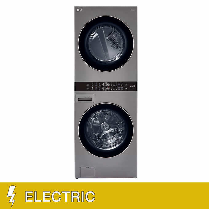 LG WashTower Single Unit ELECTRIC with Center Control 4.5 cu.ft. Front Load Washer and 7.4 cu.ft.