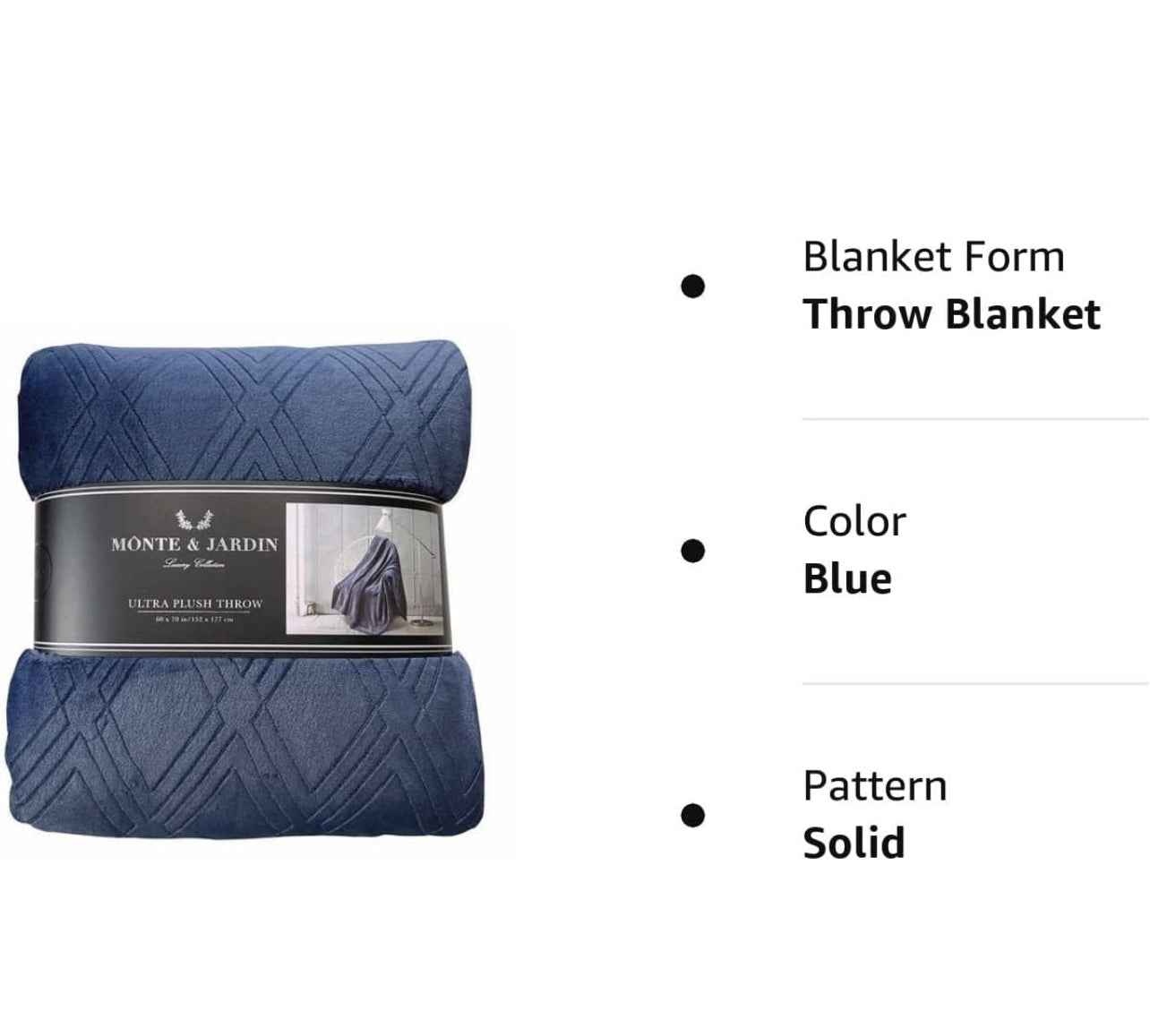 Monte & Jardin Luxury Collection Ultra Plush, Cozy, & Soft Throw, Heavy Weight for Extra Warmth 60 X 70in {Blue}