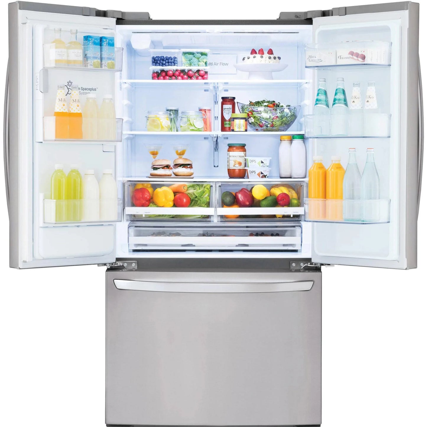 LG - 27.7 Cu. Ft. French Door Smart Refrigerator with External Ice and Water - Stainless steel