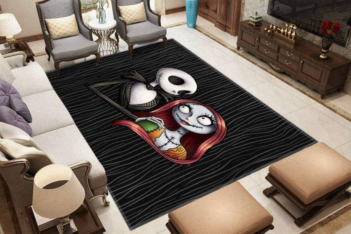 The Nightmare Before Christmas Area Rugs Non-Slip Floor Mat Doormats Home Runner Rug Carpet for Bedroom Indoor Outdoor Kids Play Mat Nursery Throw Rugs Yoga Mat