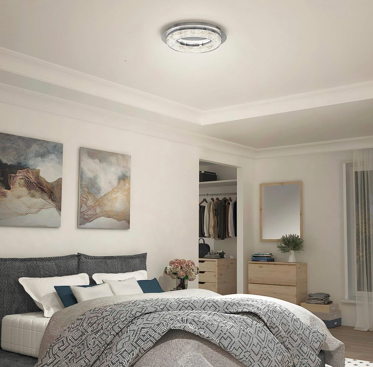 artika Famous 22W LED Glam Flush Mount Ceiling Light Fixture