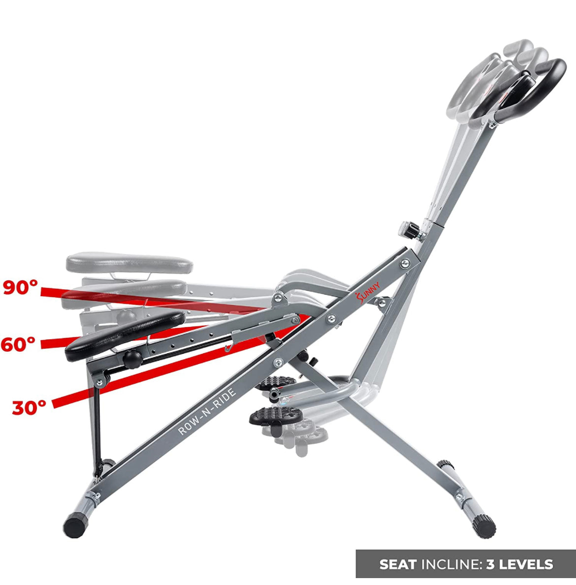 Sunny Health & Fitness Squat Assist Row-N-Ride Trainer for Glutes Workout