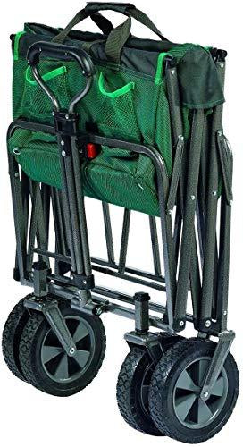 Folding 4 Wheel Wagon Chariot Trolley Foldable Collapsible Cart (Green)