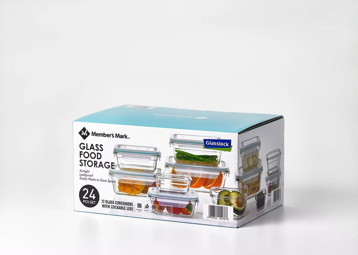 Member's Mark 24-Piece Glass Food Storage Set by Glasslock