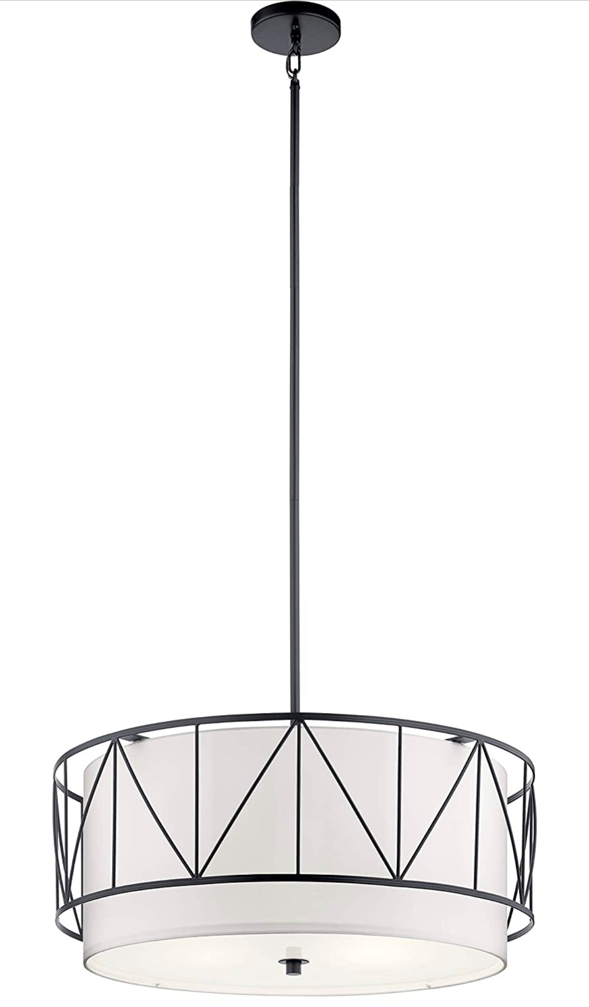 Kichler Birkleigh 11.5" 4 Light Pendant with Satin Etched Glass in Black