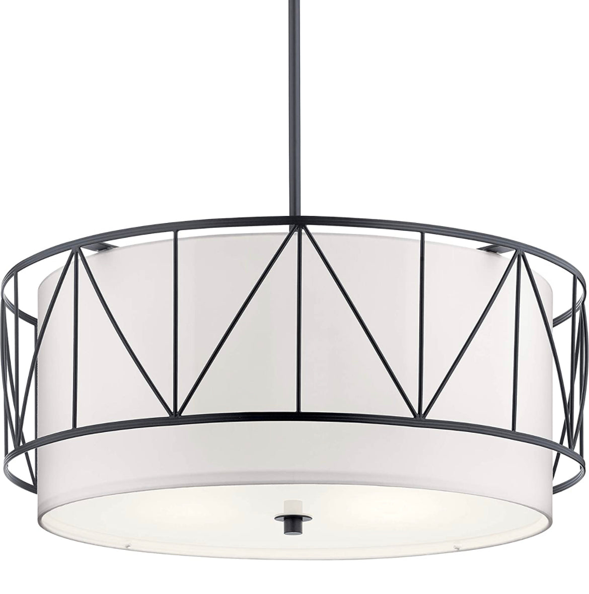 Kichler Birkleigh 11.5" 4 Light Pendant with Satin Etched Glass in Black