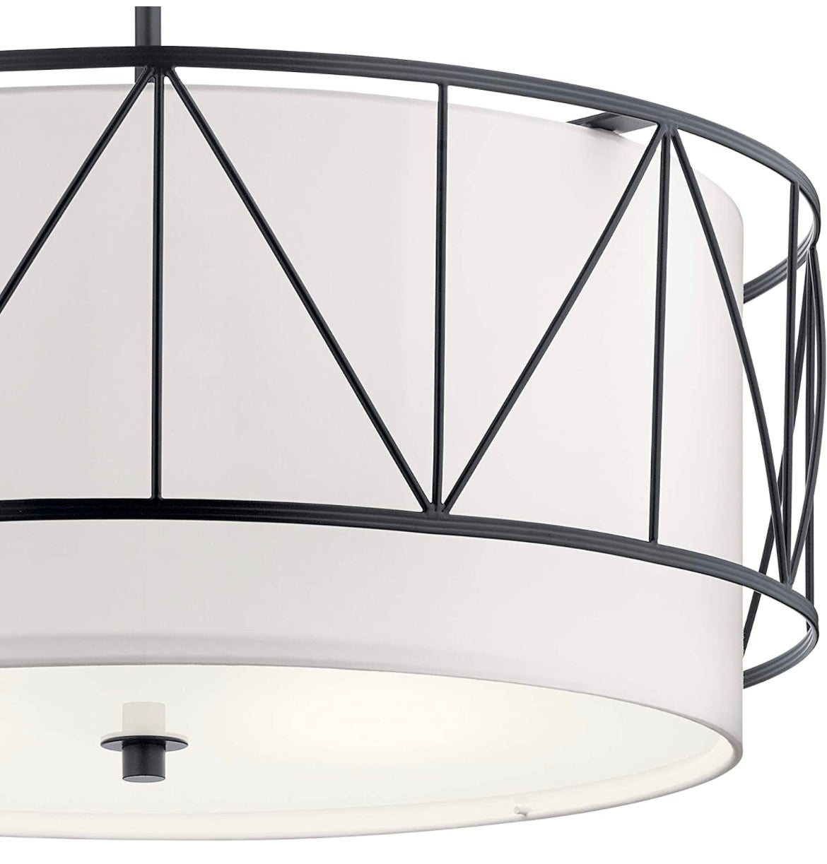 Kichler Birkleigh 11.5" 4 Light Pendant with Satin Etched Glass in Black