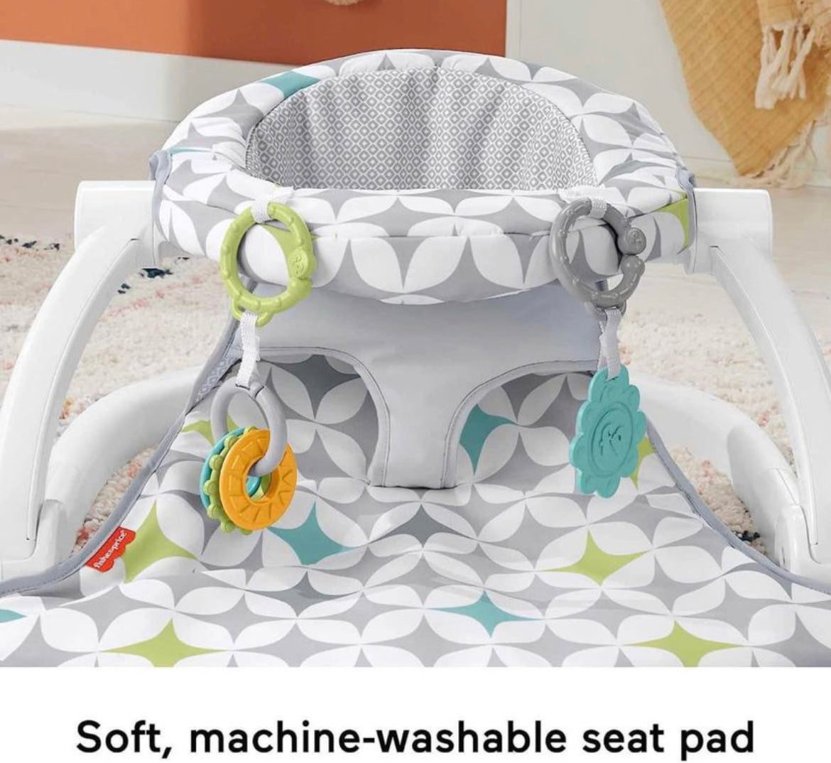 Fisher-Price Portable Baby Chair Sit-Me-Up Floor Seat With Developmental Toys & Machine Washable