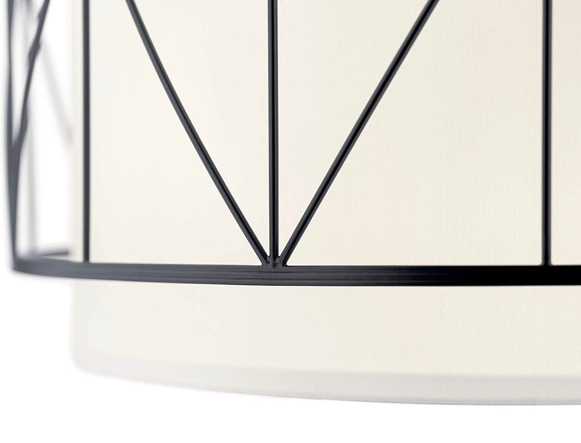 Kichler Birkleigh 11.5" 4 Light Pendant with Satin Etched Glass in Black